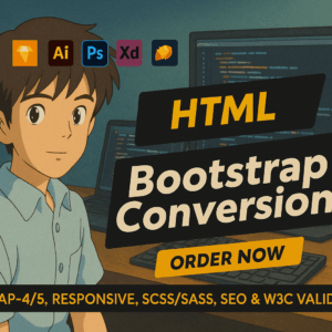 Professional HTML Bootstrap Conversion