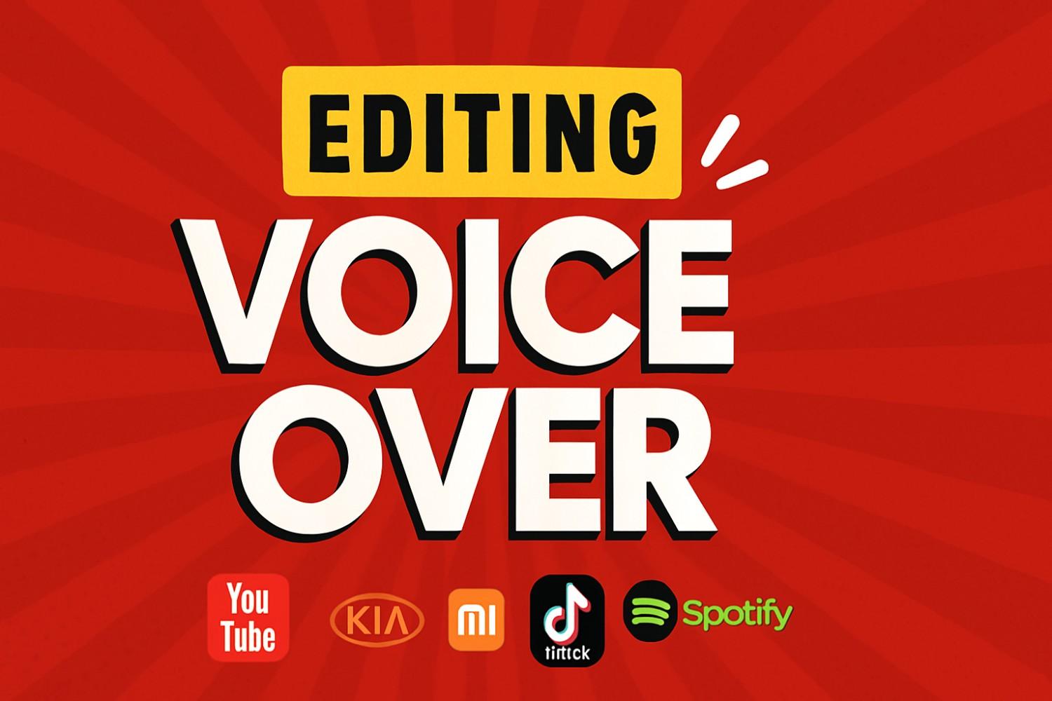 I will professionally edit your voice overs for YouTube, TikTok, and more.