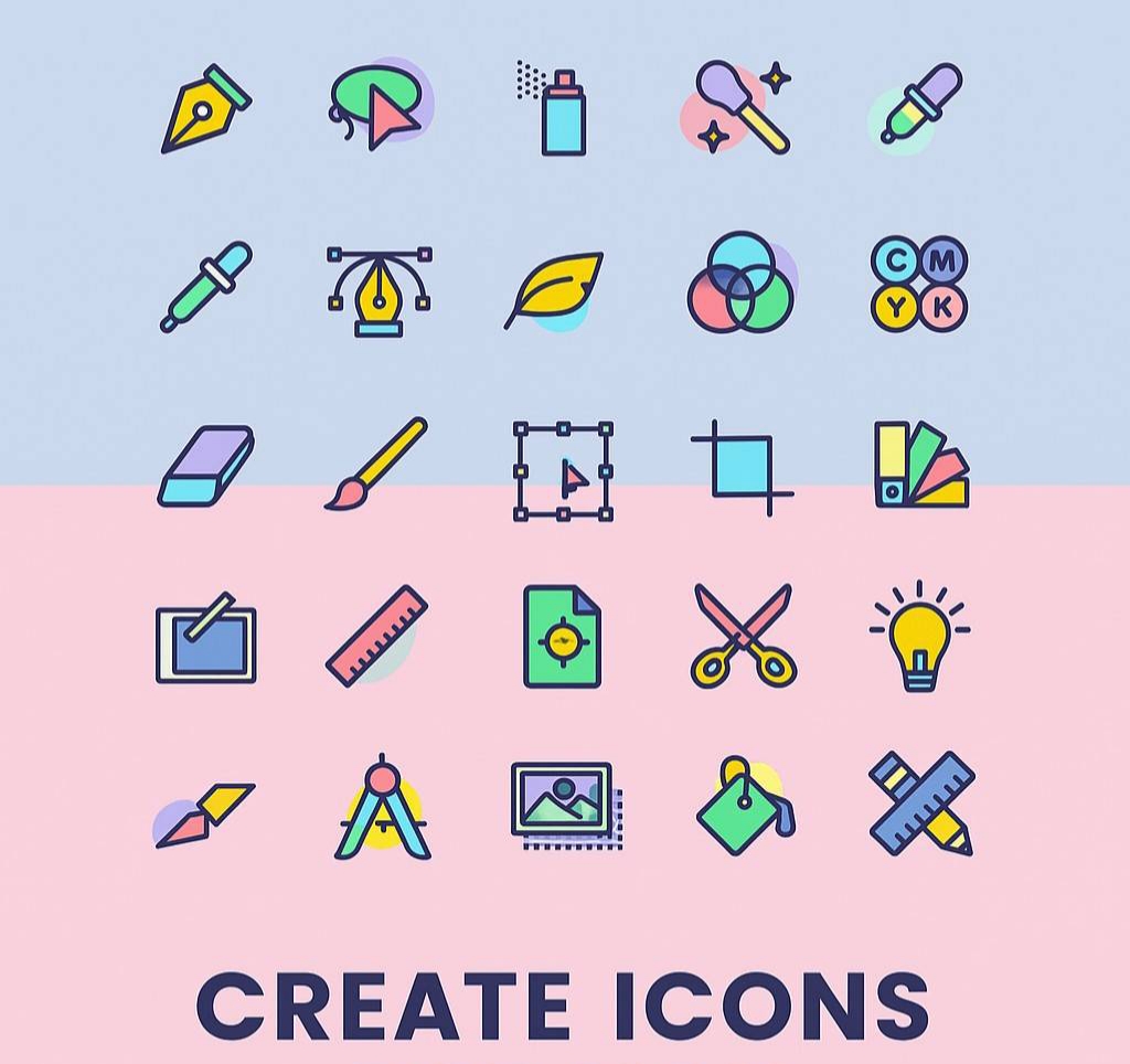 I will design Custom Colorful Line Icons for Web, App, UI & Branding