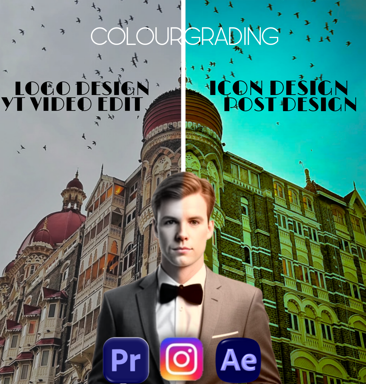 I will professionally colourgrade , edit, logo design, icon design, etc for your brands and creator