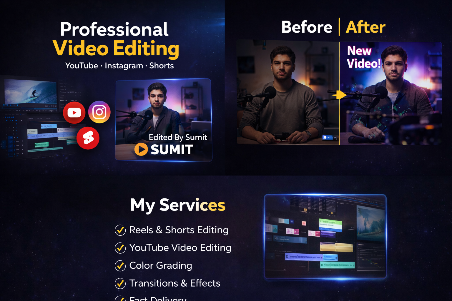 Professional Video Editing for YouTube & Instagram
